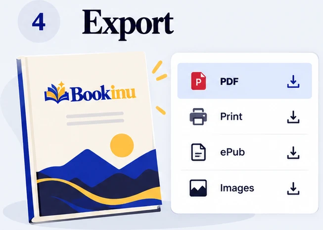 A finished book with PDF, print and ePub downloads